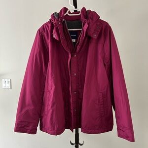 Basic Editions Magenta Hooded Jacket, Size X-Large.